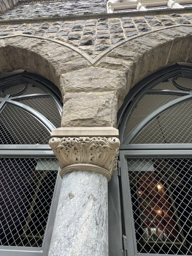  Marble columns and fiberglass caps (replaced the old stone caps in the 1990’s) 