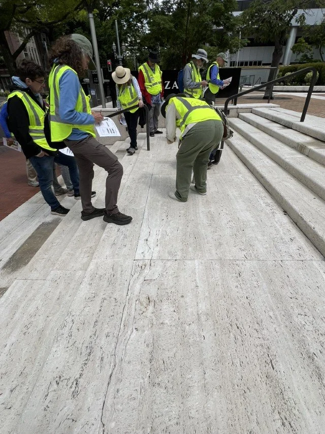  Travertine steps at the Plaza on 6th 