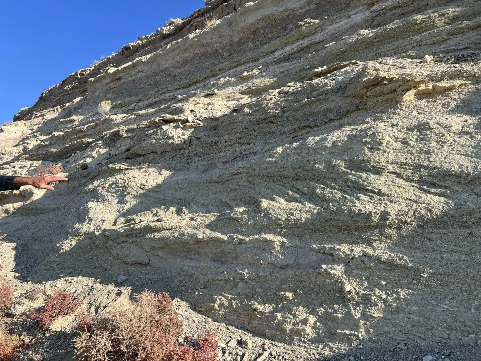  Crossbedding is visible in some of the layers. 