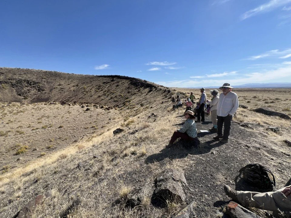  The southwestern edge of the crater is littered with large blocks blown out of the crater. 