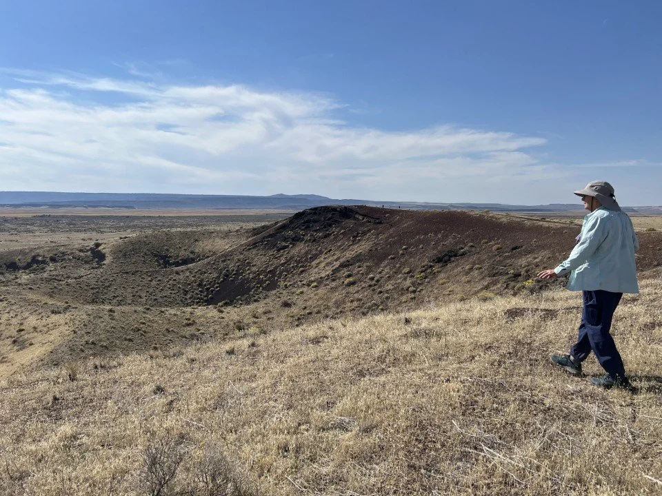  Carol looks over Red Bomb Crater. 