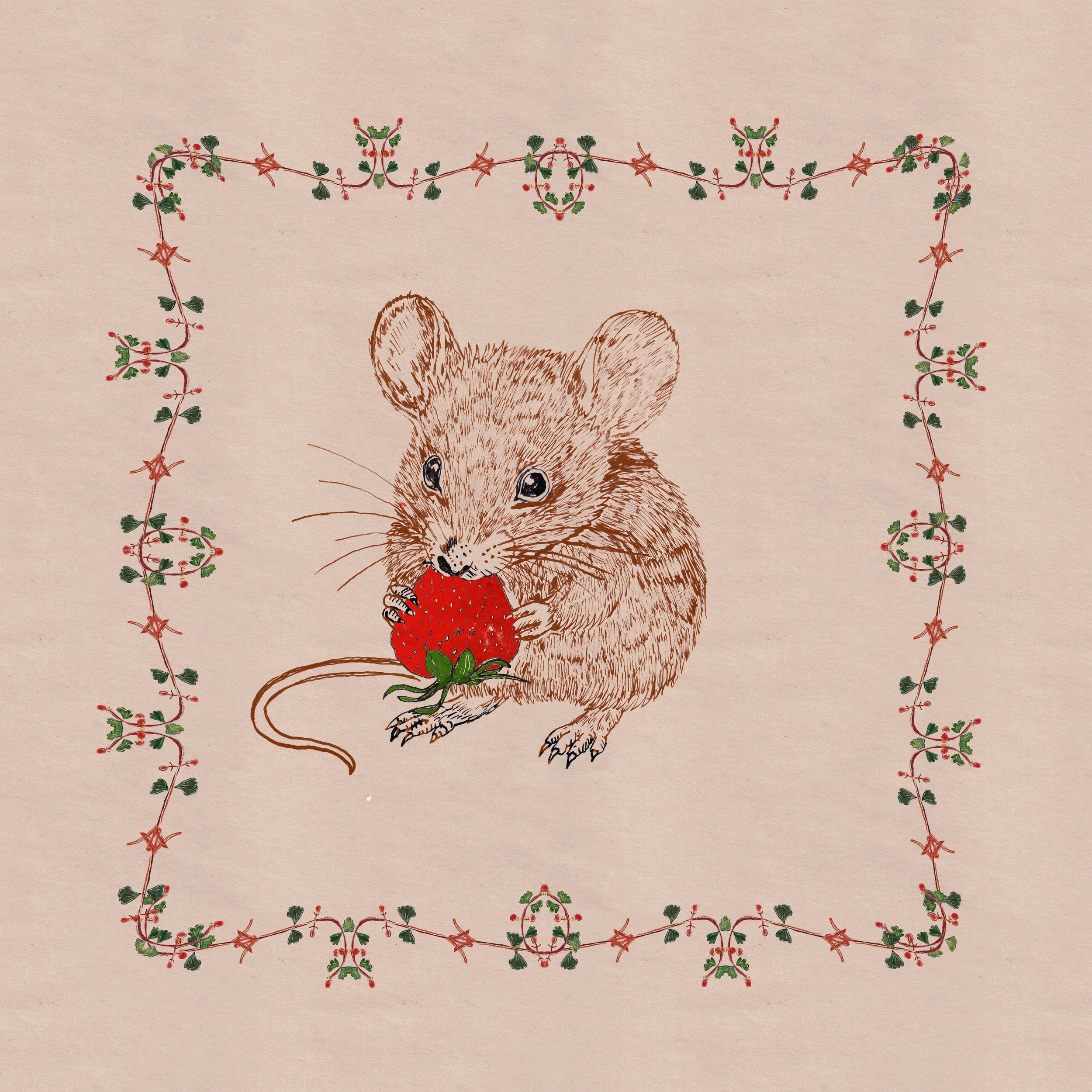 mouse eating strawberry with border.jpg