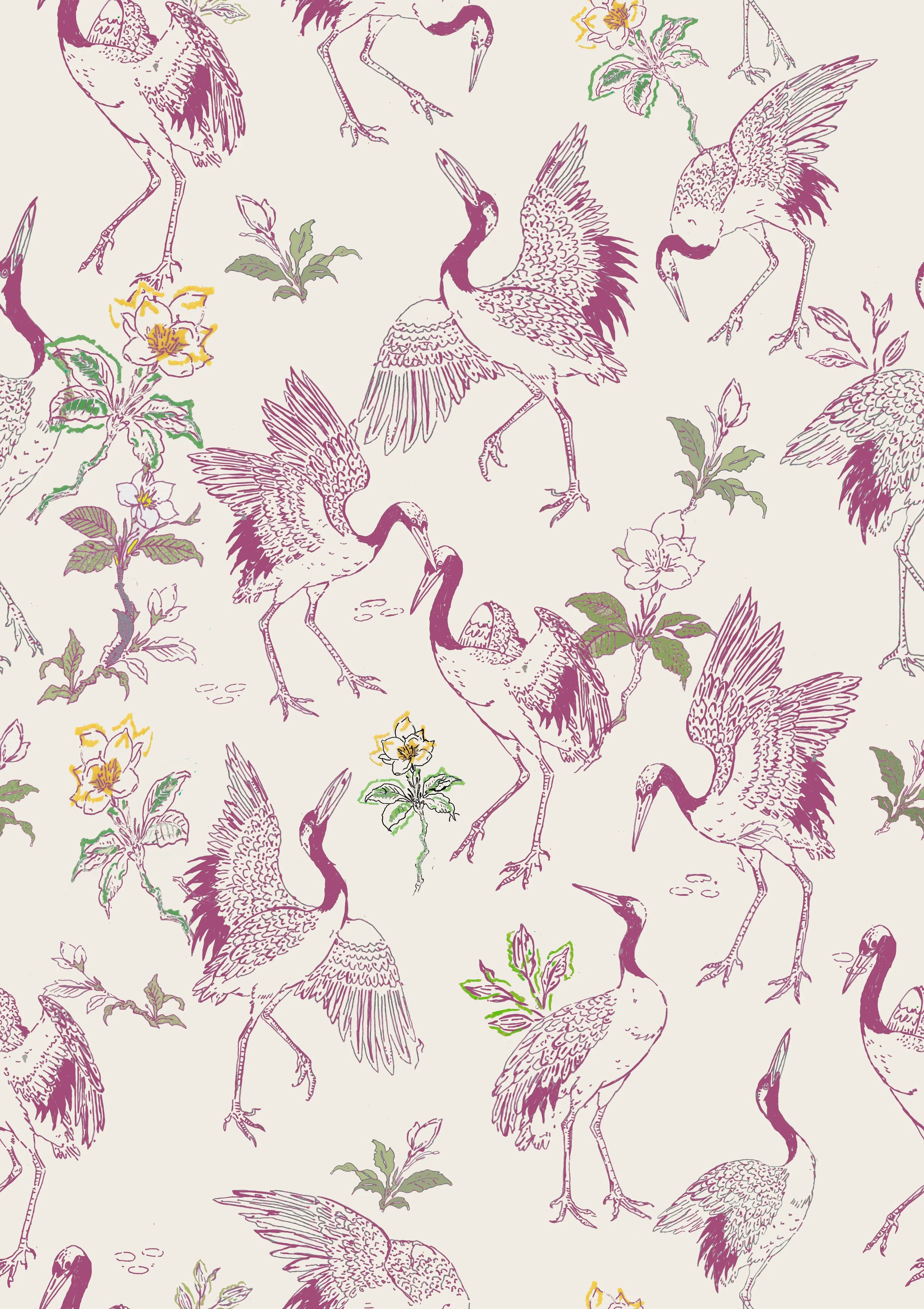 WW-CRNE-07_DancingCranes_OriginalPurple_52x73cm.jpg