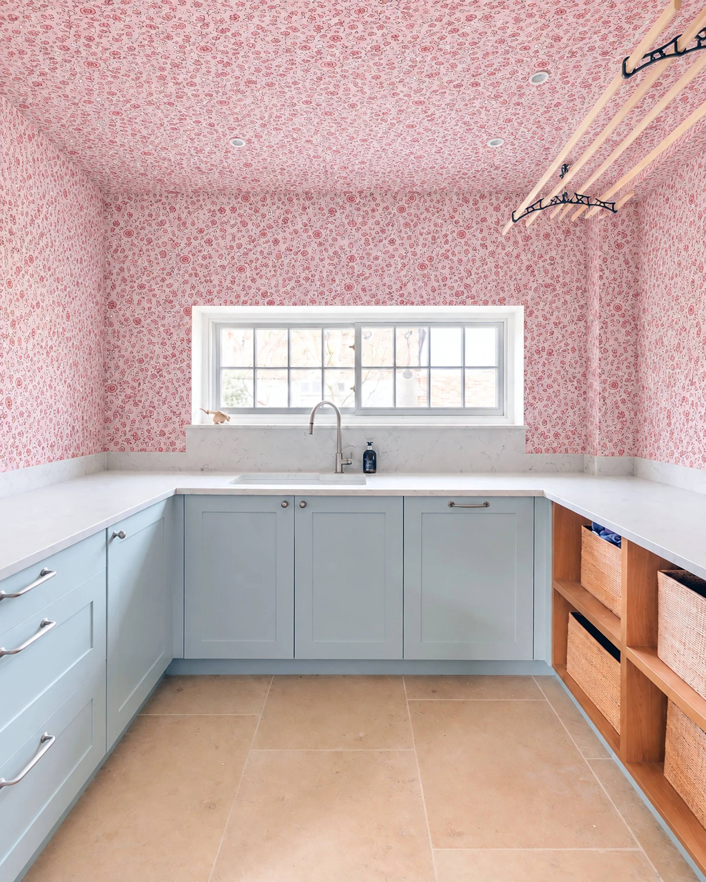 itsy ditsy pink large on laundry wall.jpg