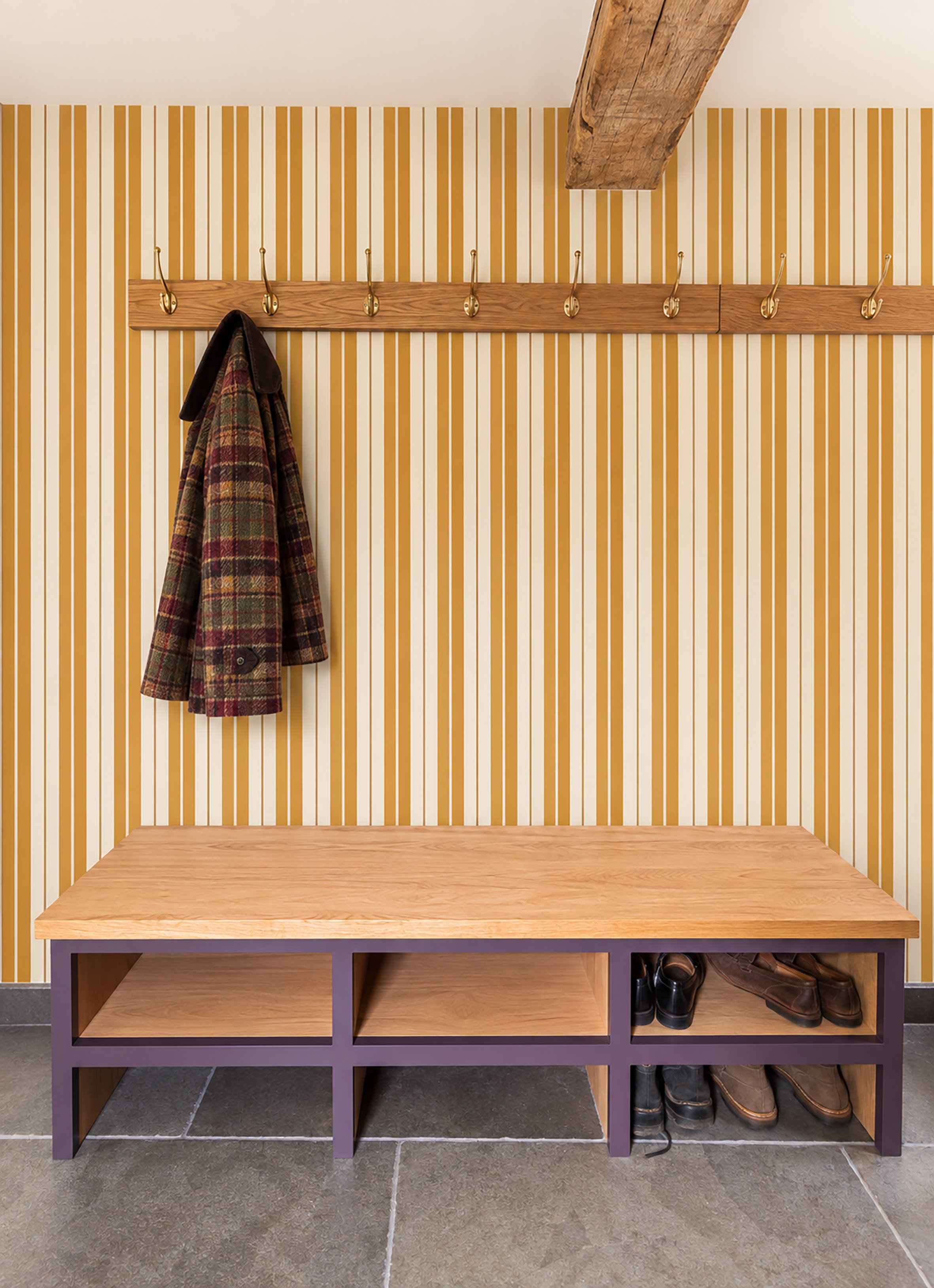little stripes _india yellow cloakroom wall.jpg
