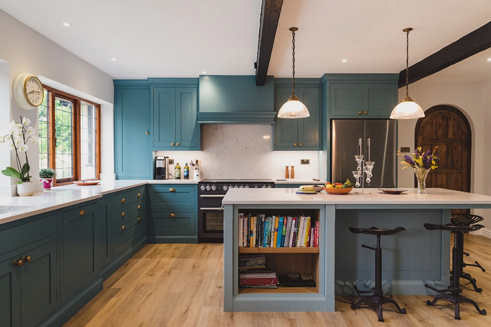 Large two-tones blue kitchen designed by Herringbone Kitchens in St Albans Hertfordshire