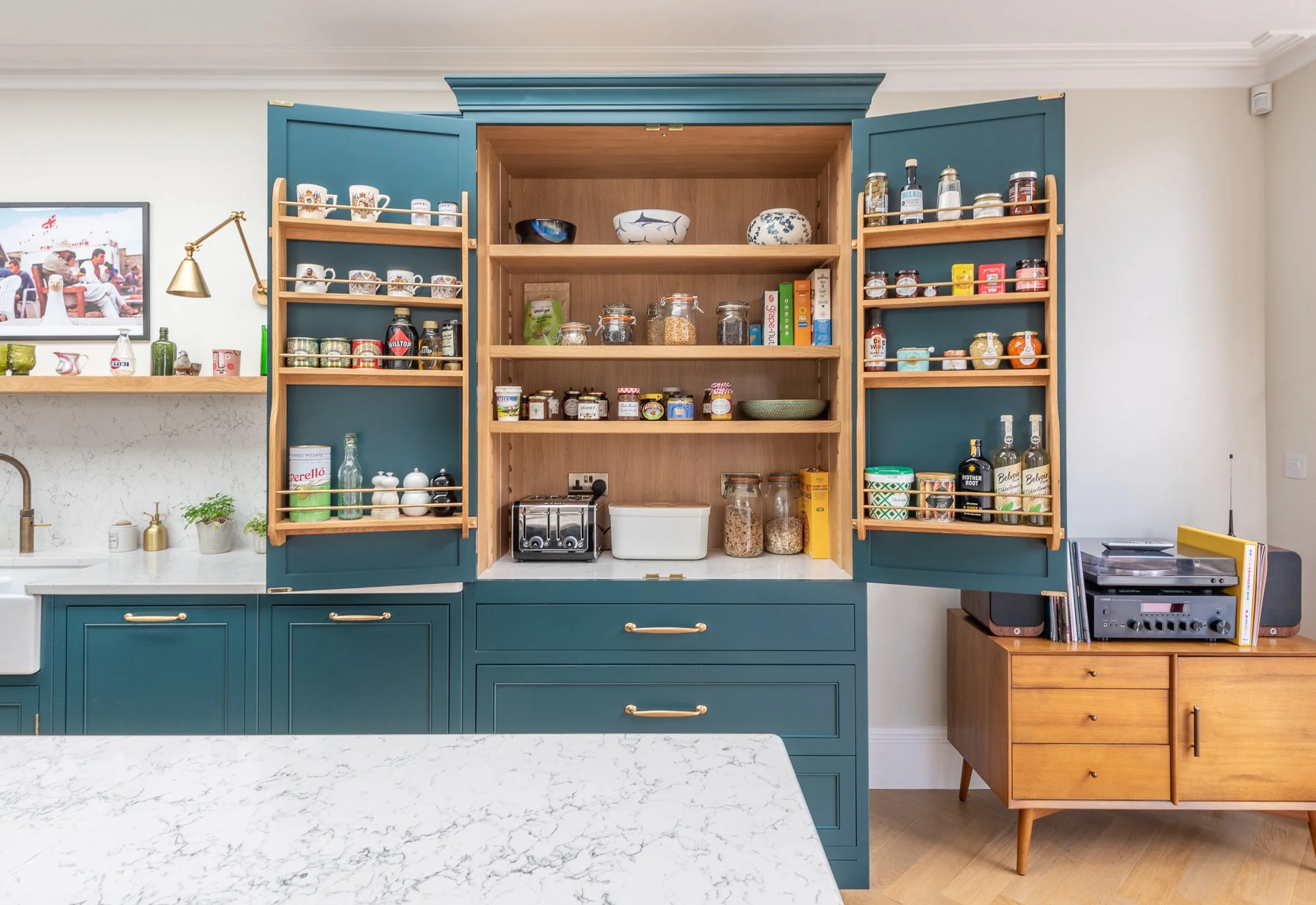 Herringbone House Blue Kitchen