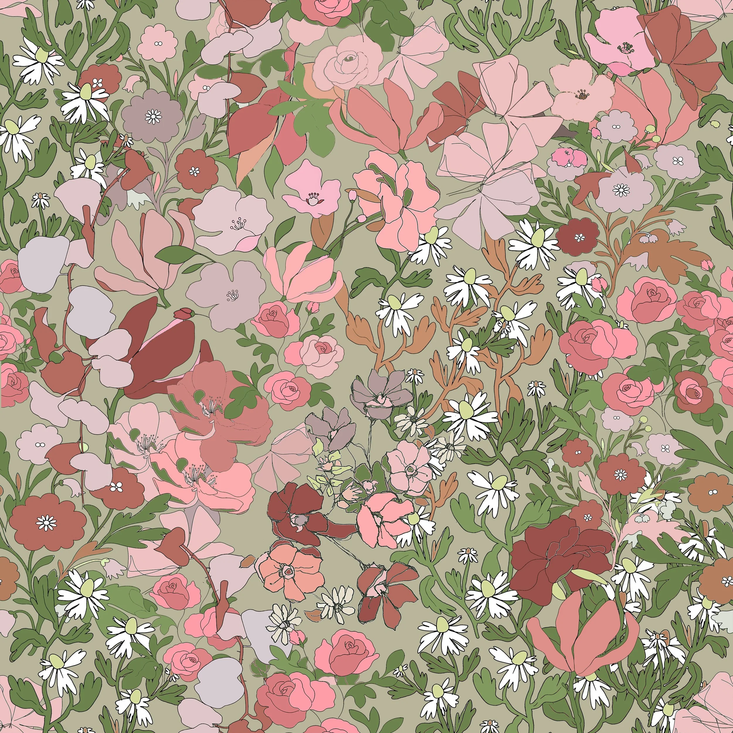 Retro Bloom Fabric