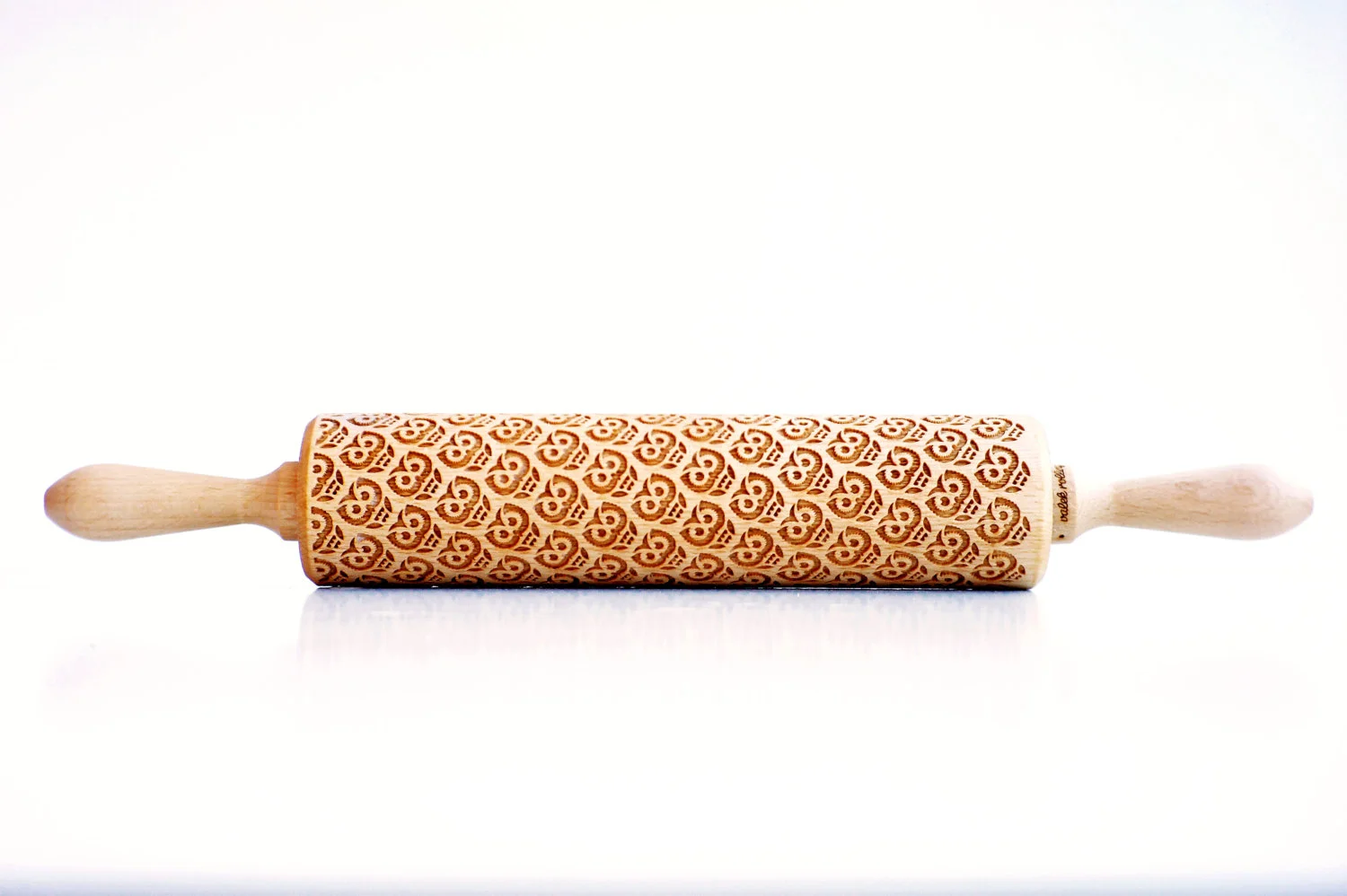owl rolling pin, flower folk daisy pattern on a cookies, folklore flowers, camomile flower, gift, best gifts for woman, best gifts for anniversary christmass unique gifts