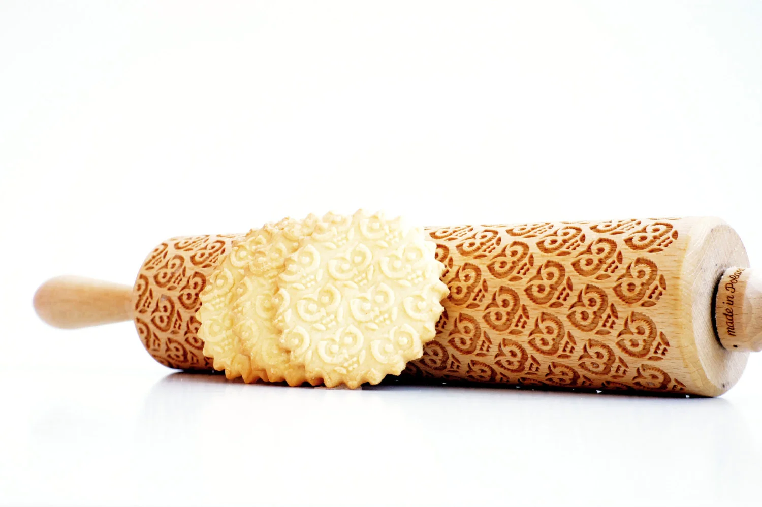 owl rolling pin, flower folk daisy pattern on a cookies, folklore flowers, camomile flower, gift, best gifts for woman, best gifts for anniversary christmass unique gifts