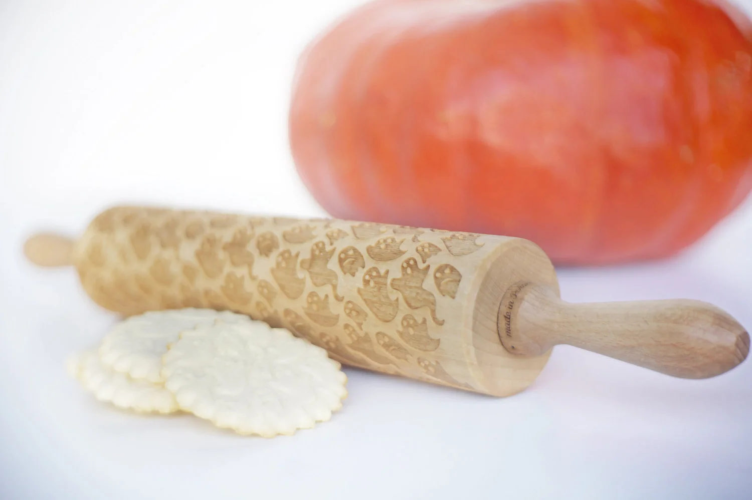 halloween rolling pin ghosts pattern cookie cutter for kinder party scary funny ghosts pumpkins decoration treats children party
