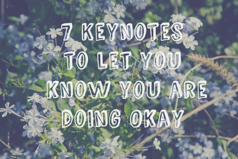 7 Keynotes to let you know you are doing okay.