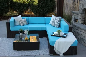Halsted 6 Piece Wicker Patio Sofa Sectional Meldecco Patio Furniture