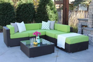 Halsted 6 Piece Wicker Patio Sofa Sectional Meldecco Patio Furniture