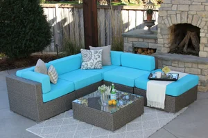 Halsted 6 Piece Wicker Patio Sofa Sectional Meldecco Patio Furniture