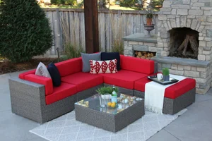 Halsted 6 Piece Wicker Patio Sofa Sectional Meldecco Patio Furniture