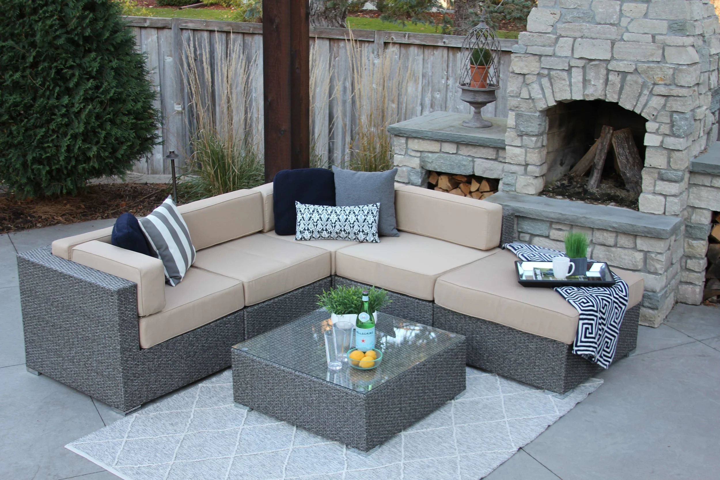 halsted wicker patio loveseat