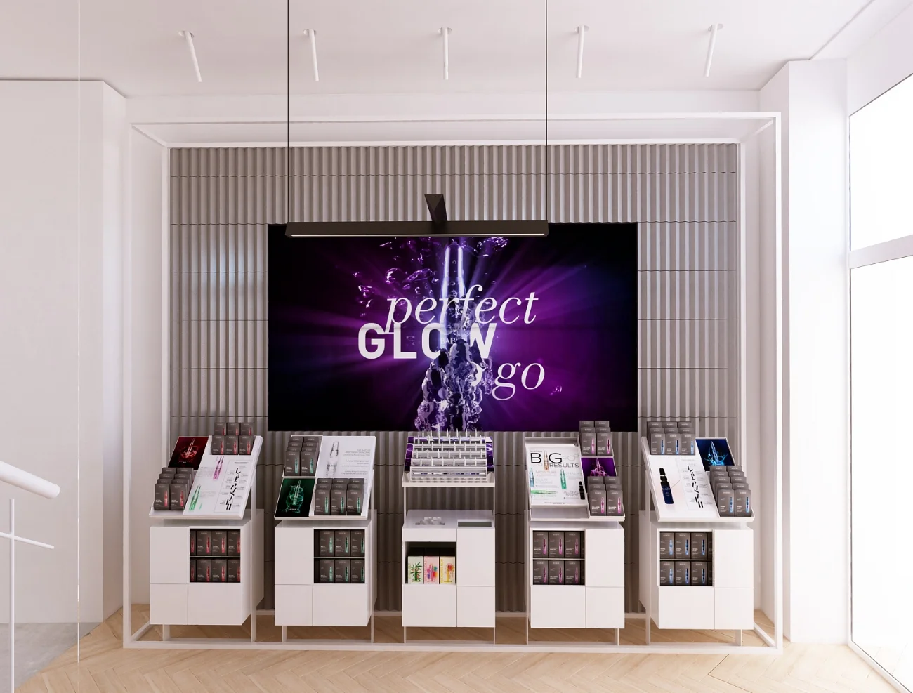 Ampoules bar. With big digital screens. Groundfloor.
