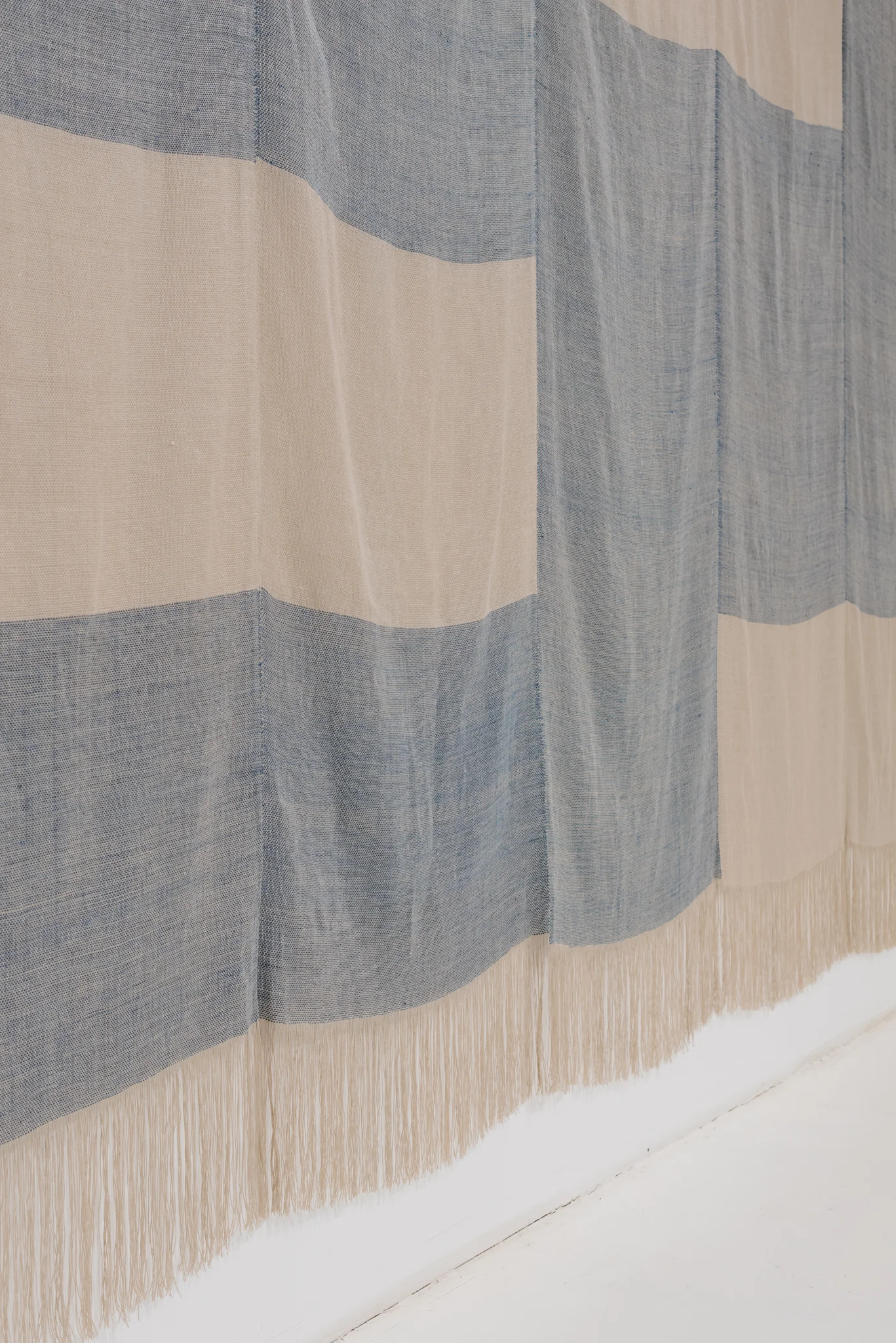 detail of Untitled , 2017, linen, natural dyes, 192" × 136"