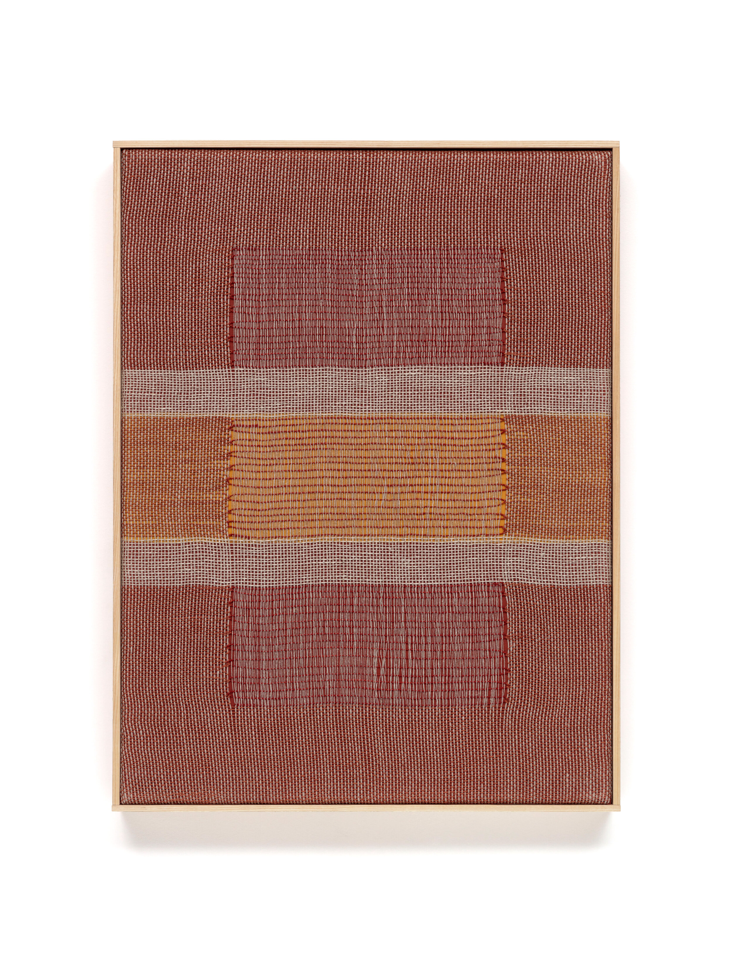 Madder Osage Open / 18” x 24” /2020 / linen, natural dyes, acrylic