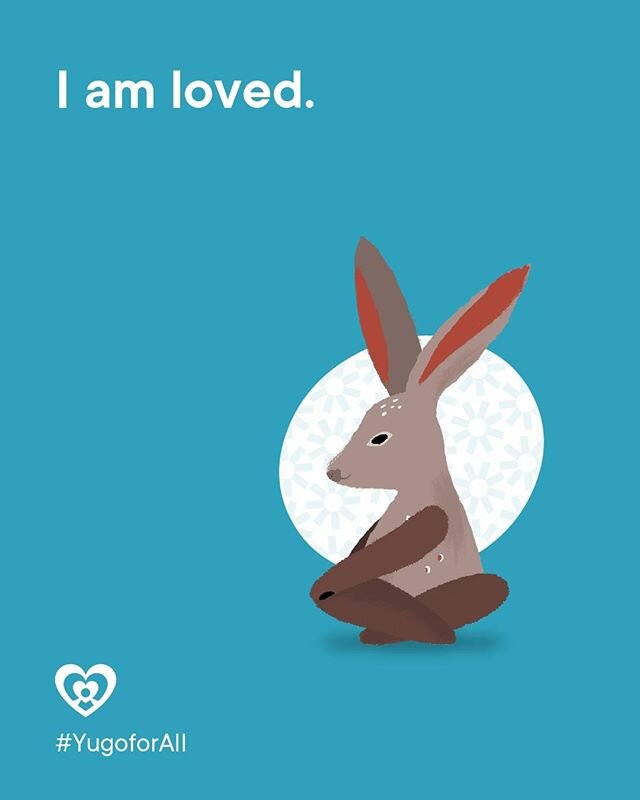 Affirmation of the Week featuring Rita the Rabbit in seated twist: &quot;I am loved.&quot; This pose can help to open hearts so we can feel all the love around us and all the love inside of us. Would you like to give the pose a try? Maybe try a gentl