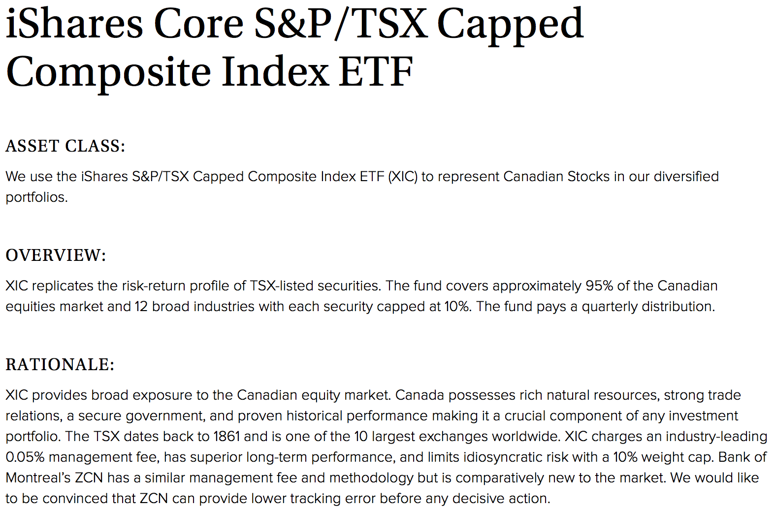 This reference section on the ETF's within the ROBO portfolio is helpful for investors to better understand why the ROBO selected the ETF