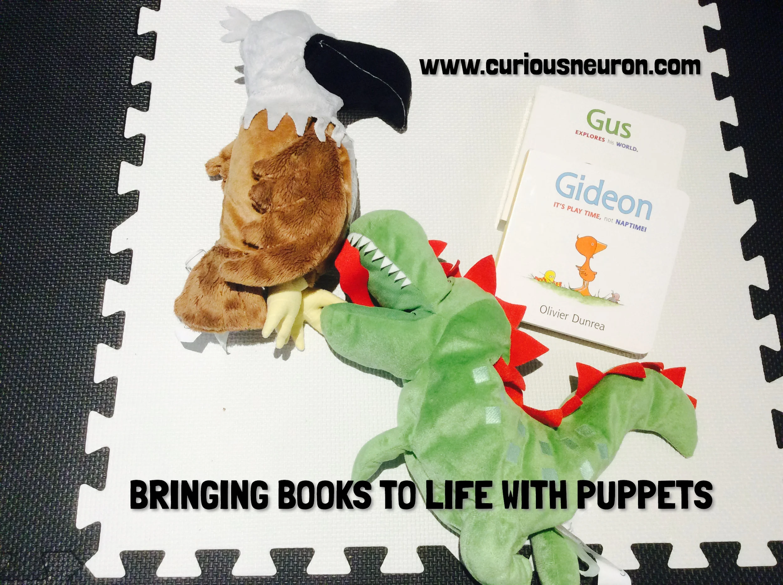 A fun way to bring a book to life is to use puppets. I love using the Gossie and Friends collection by Olivier Dunrea . The characters jump. run, hide, look to the left/right etc meaning that these actions can be acted out by your puppet. As your child gets older, you can also get them to act out these books. My toddler has lots of fun putting on a play with this collection of books. 4 month milestones : Likes to play with people and might cry when playing stops, follows movings things with eyes from side to side, copies facial expressions and reaches for toy with one hand.