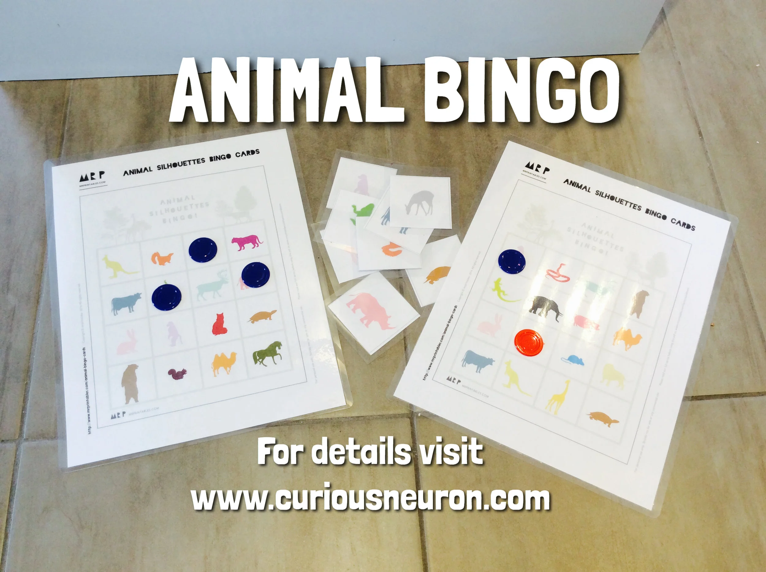 I love the Mr. Printables website. It has quick activities you can print out and play instantly! I found Animal Silhouettes Bingo . We love playing this during meal time. It helps to keep our toddler at the table! I laminated it so that we can keep it in a better condition for a little longer! We use tokens or pom poms.