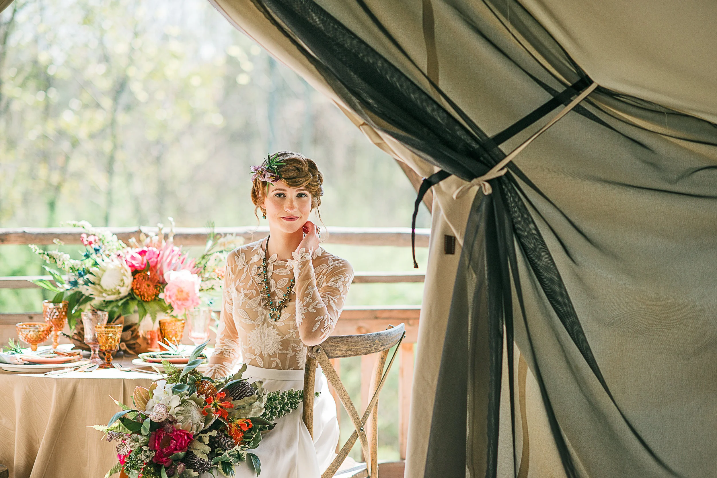 A Glamping Bridal Photo Shoot