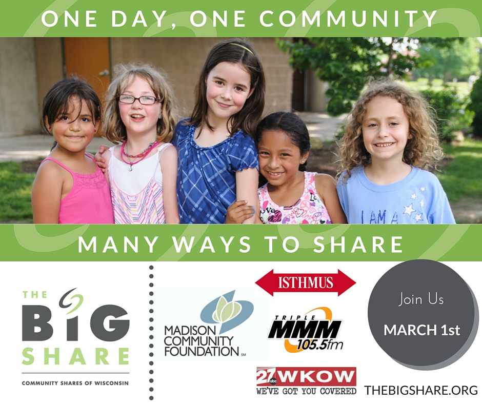 We are once again participating in The Big Share, a 24-hour online giving event supporting organizations working in Wisconsin. We are excited to announce that Budget Bicycle Center has issued a challenge grant for our Big Share campaign. For every dollar you give to Wheels for Winners on March 1st, Budget Bikes will match it up to $1000 - doubling the impact of your gift! Click here to donate.