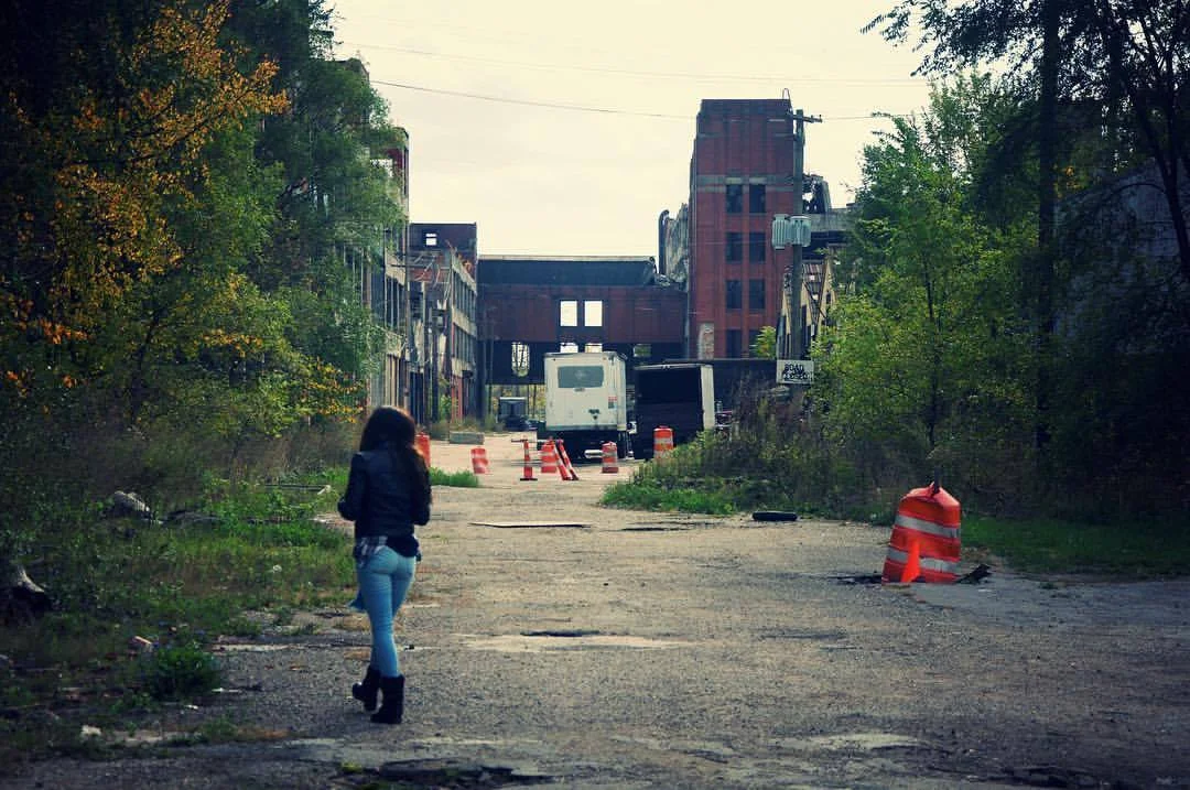Shannon Lark. Location Scouting at Packard Auto Plant. Shot in Detroit, Michigan. Photo by Lori Bowen.