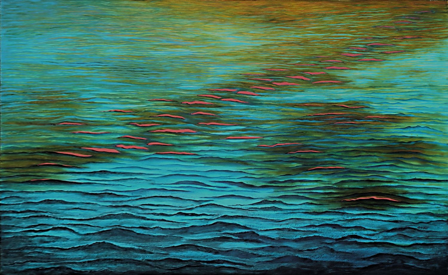 Sunset+Waves%2c+2015%2c+acrylic+on+cut+canvas+with+red+background%2c+48x72+in.jpg