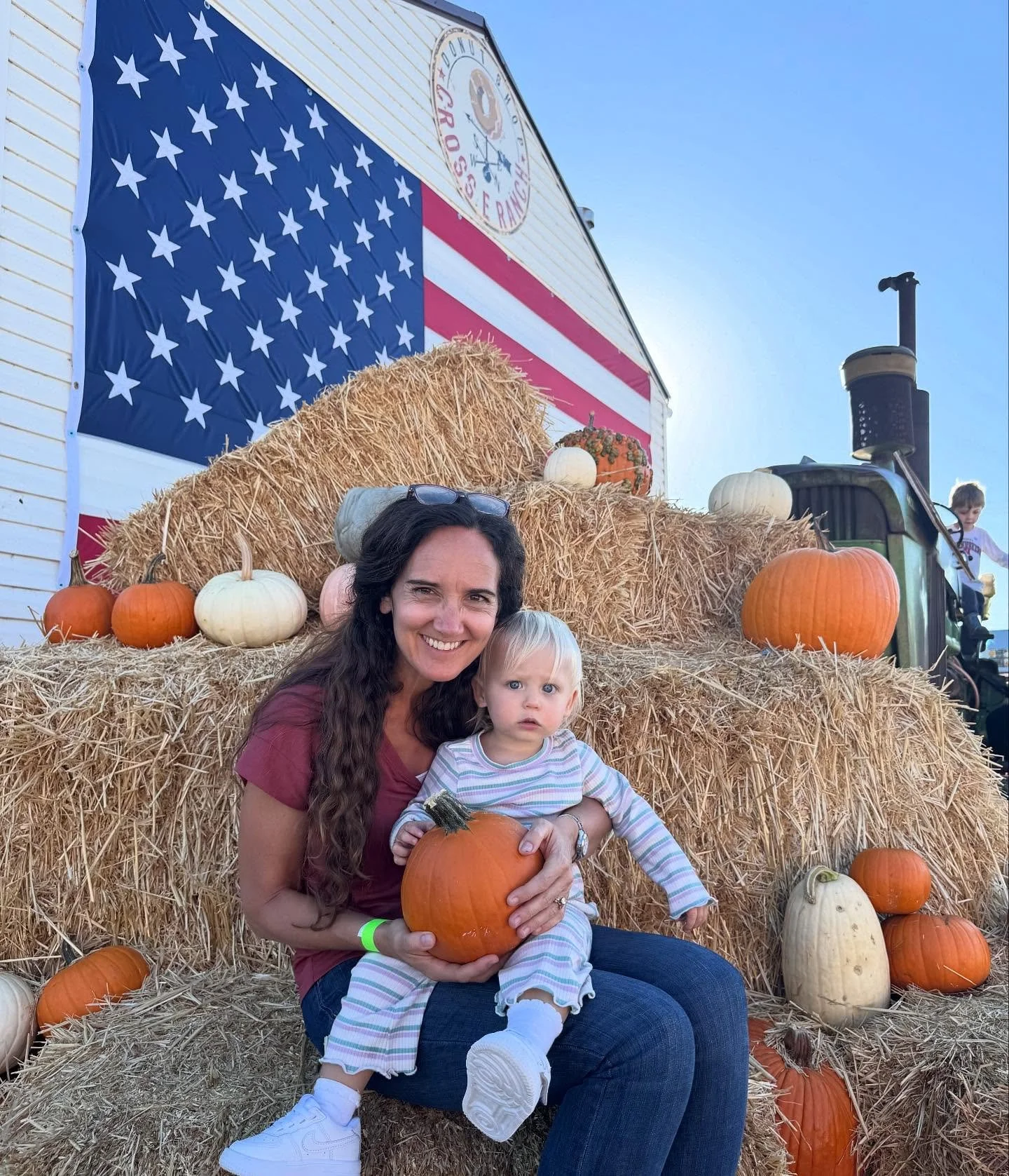 So fun making fall memories with our daughter Laura and her sweet baby Claire who are visiting us this week!