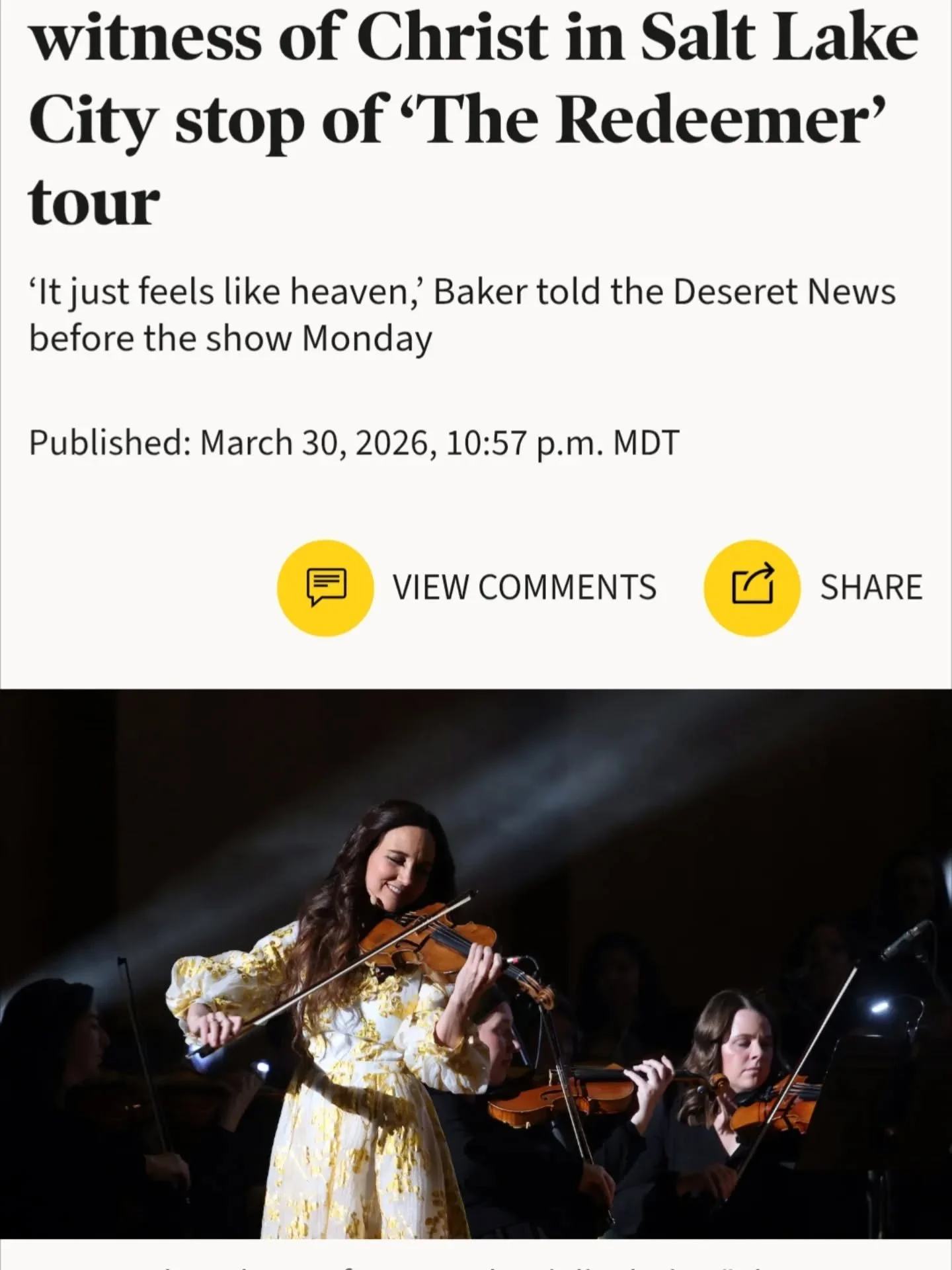 "The Redeemer" is the most spiritually inspired show I've ever been part of. I hope you will join us for one of our remaining shows this Eater Season. Thank you&nbsp;Cory Mendenhall&nbsp;and the Intermountain Choral Artists &amp; Symphony O