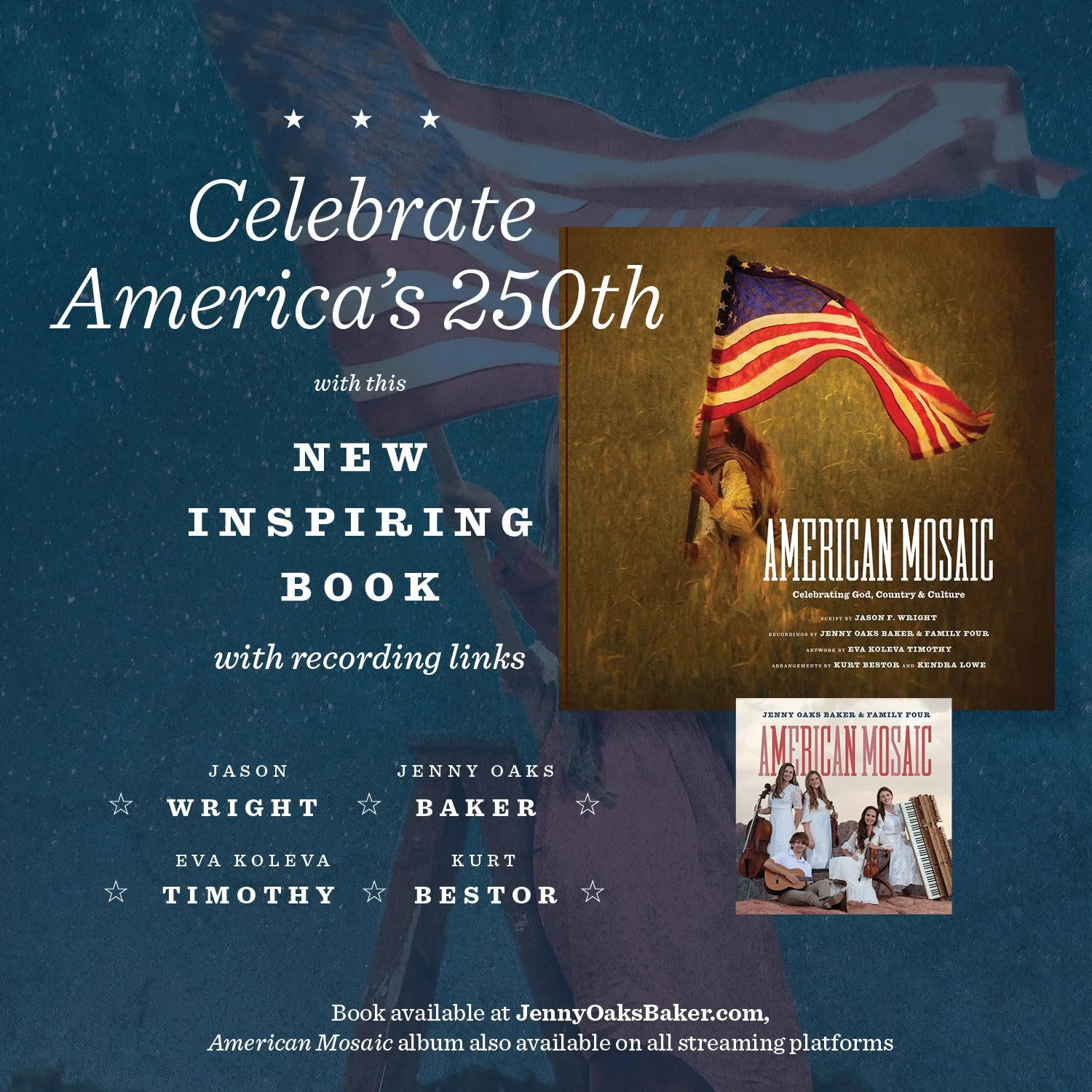 Celebrate America's 250th with our new musical book American Mosaic: Celebrating God, Country, and Culture! American Mosaic is a tribute to the diverse people, faiths, and music that have shaped our nation. This book brings together the inspired word