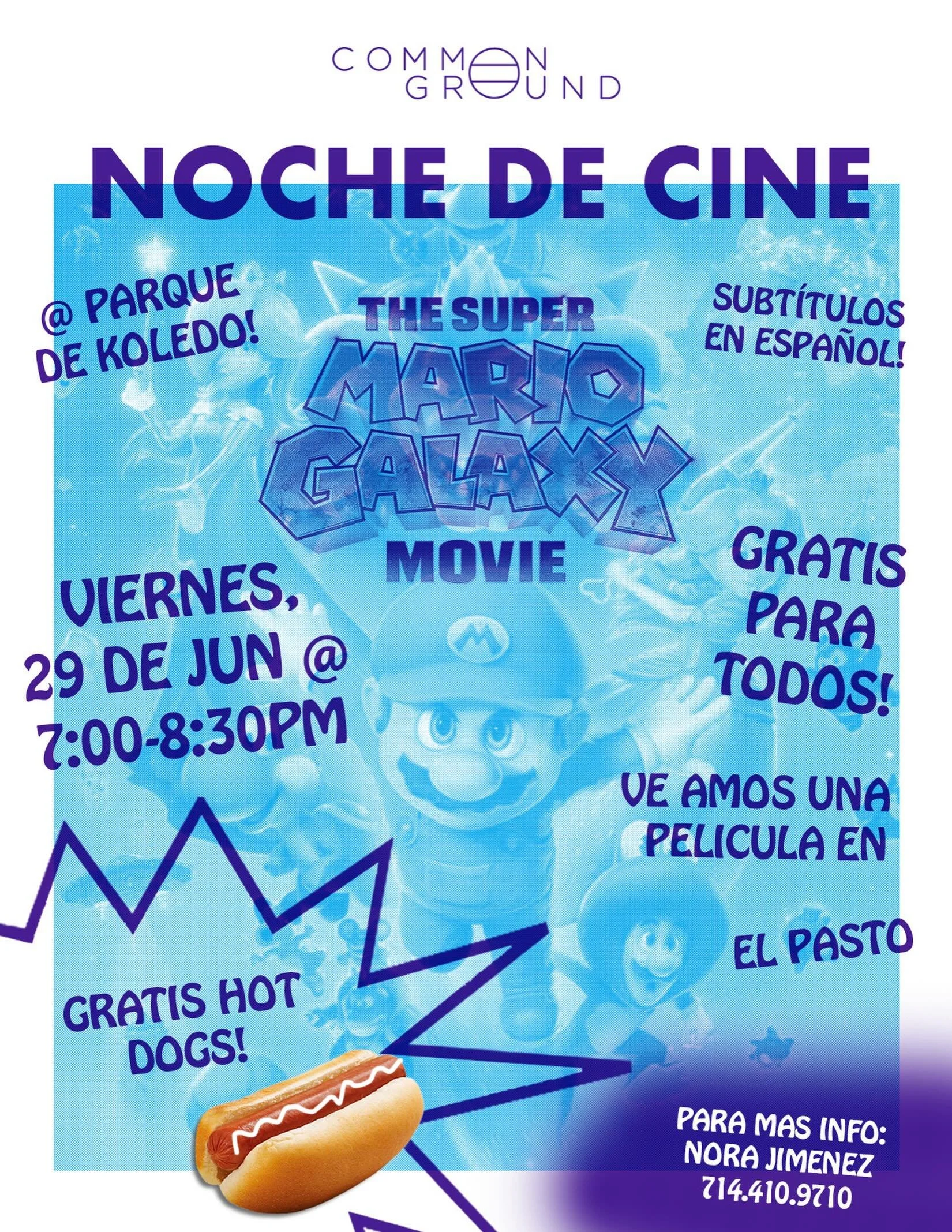 Noches de Cine ARE BACK! Join us as we kick off summer this Friday at Koledo! We will be watching Super Mario Galaxy, hosting a raffle, and serving hot dogs and popcorn! 🌭🍿🎥