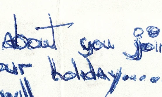 overwritten handwriting - disguise?