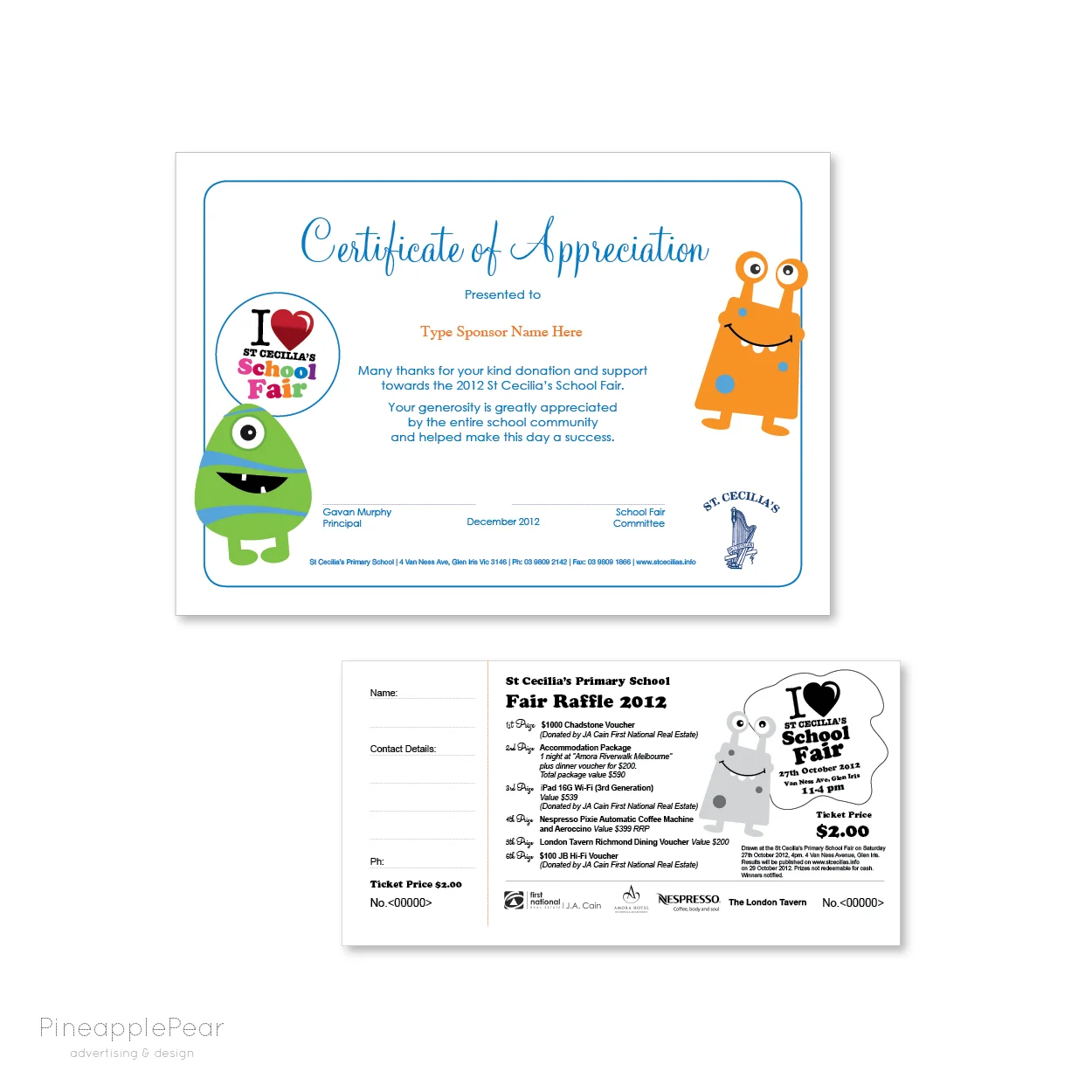 certificate layout | raffle book design
