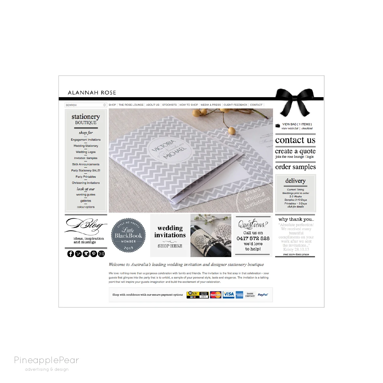 ecommerce website design | wedding industry