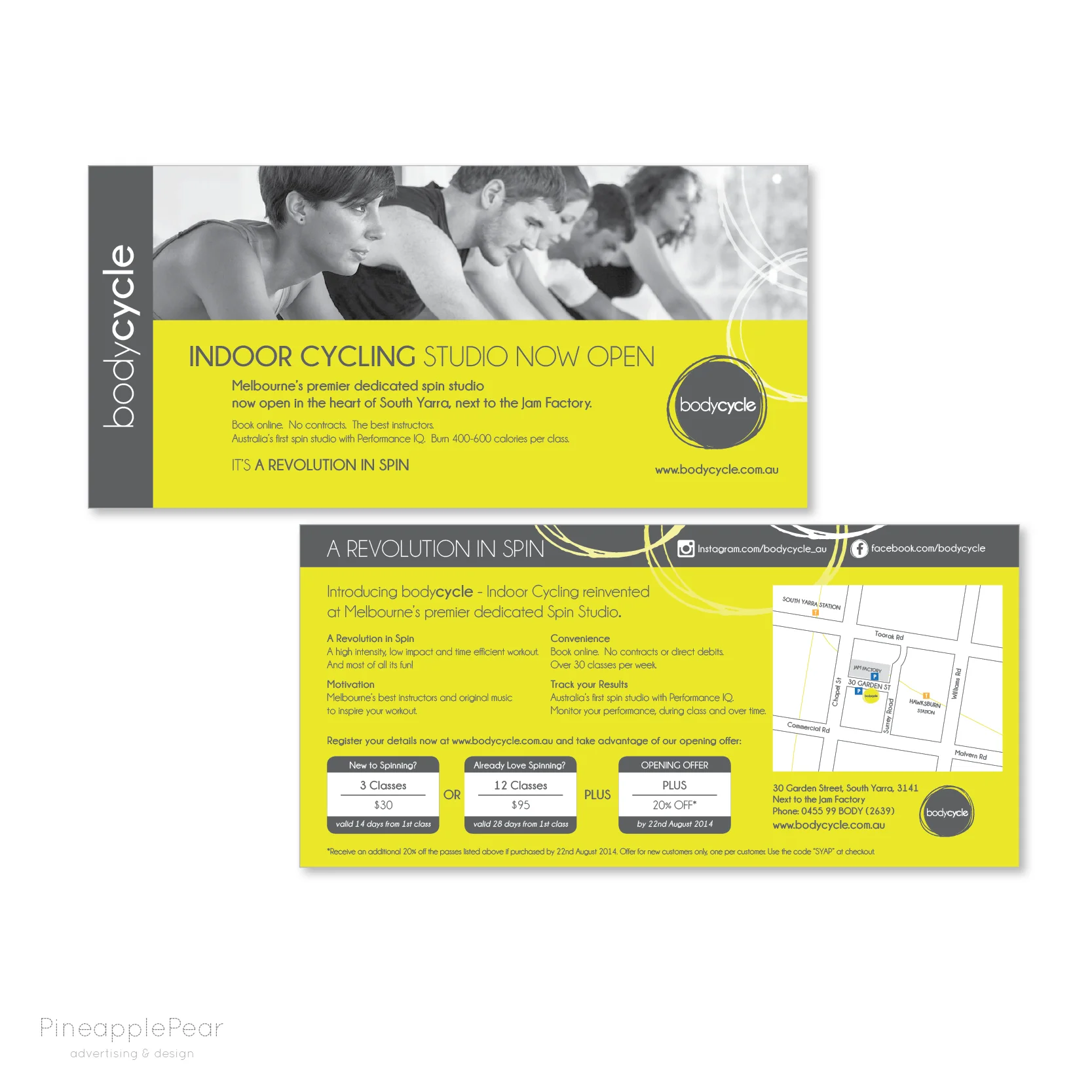 cycle studio advertising flyer | postcard design