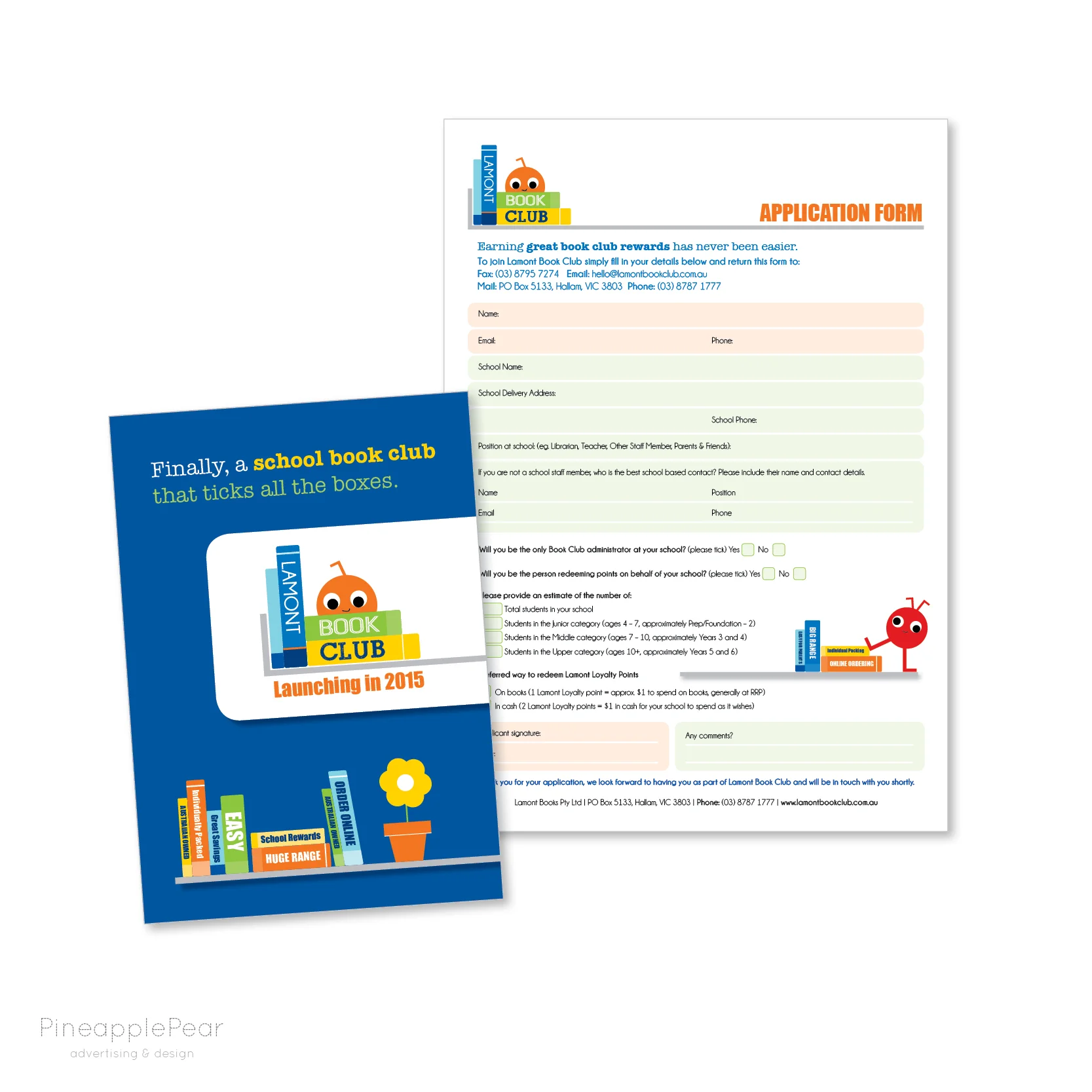 Brochure and application form design | Lamont Book Club