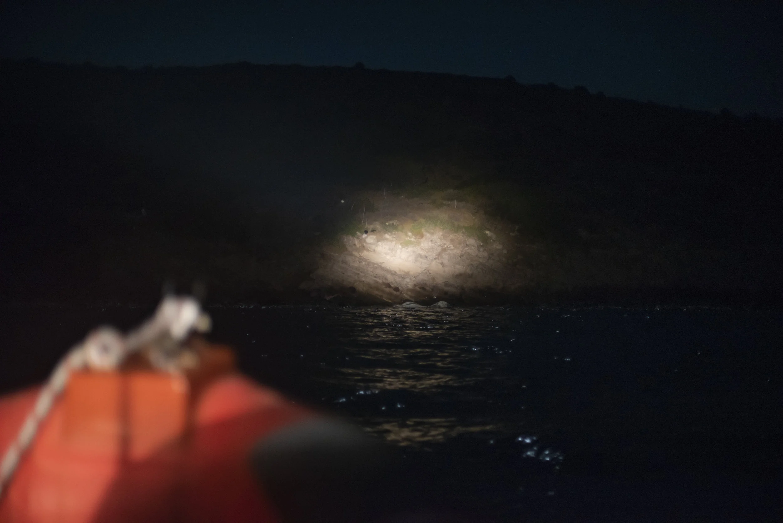 Turkish Gendarmerie and coast guard do their best to interdict refugees who attempt nighttime crossings in unreliable rubber dinghies. Refugees will hide in secluded areas near the water until they figure the coast is clear.