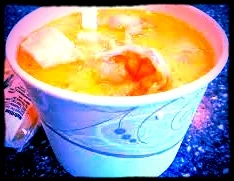 "The Best Seafood Chowder" : clams, shrimp, scallops, haddock and lobster.