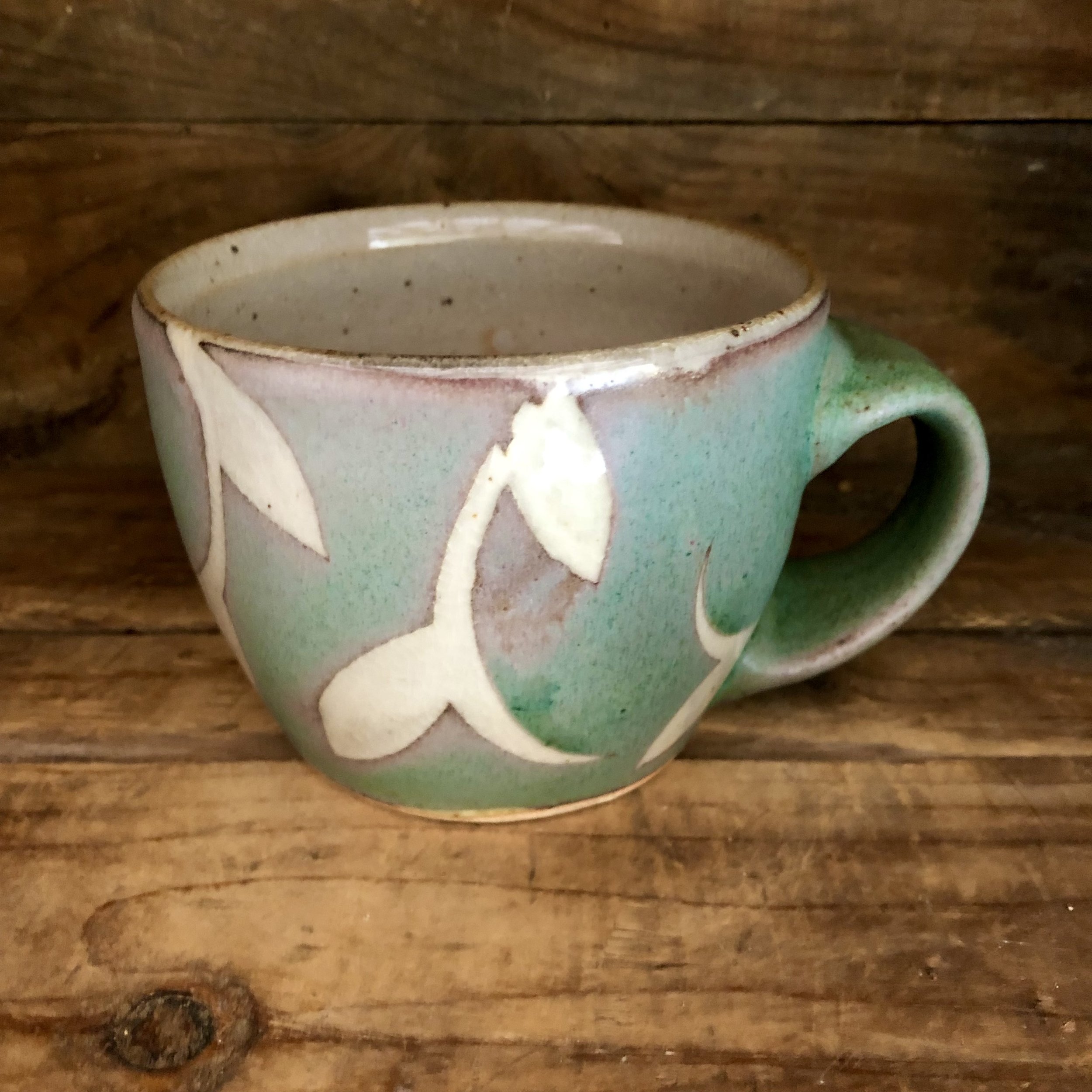 green vine cappuccino mug