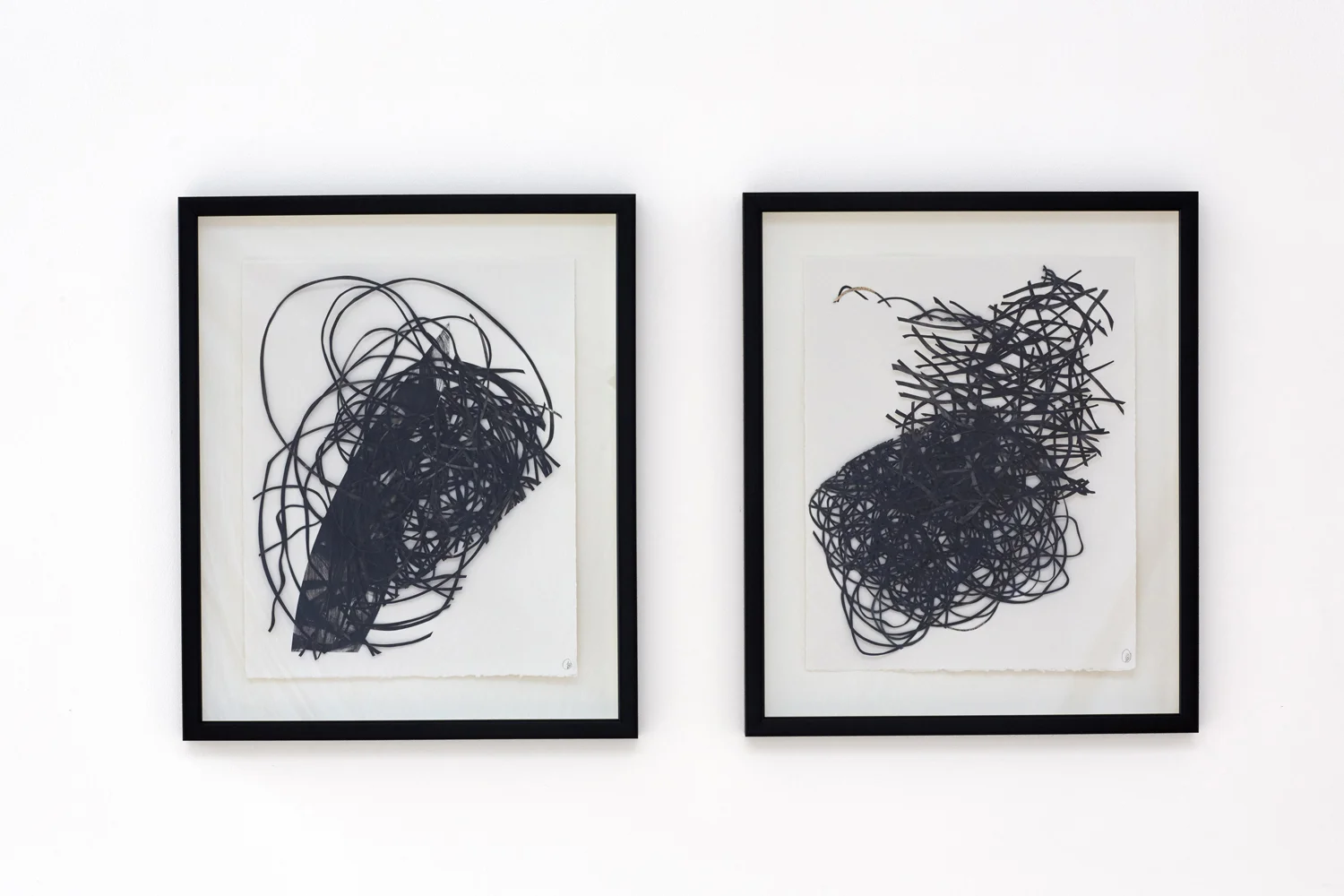 Untitled I  and II (black layered cut-ups), 2015