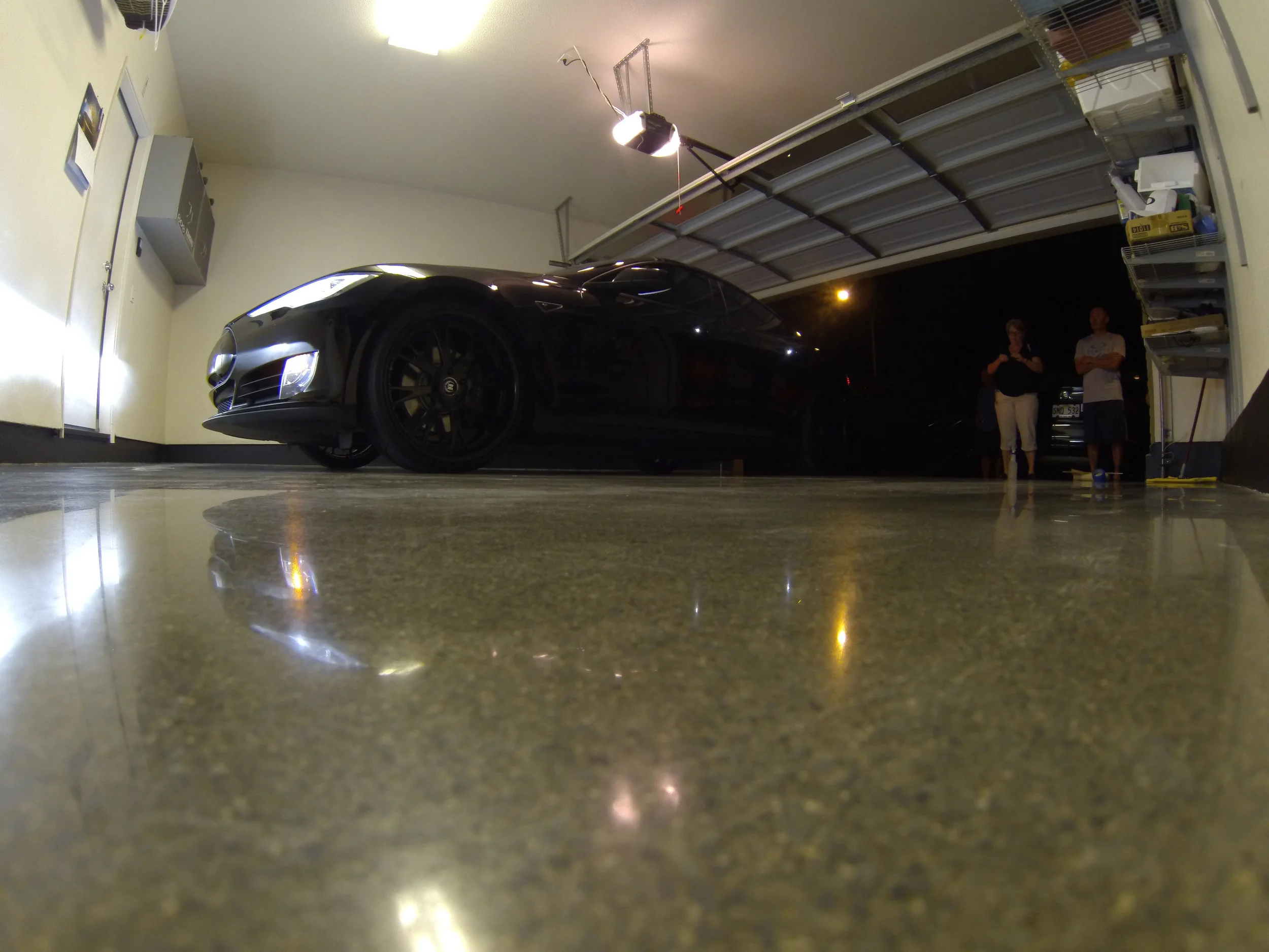 Polished garage floor