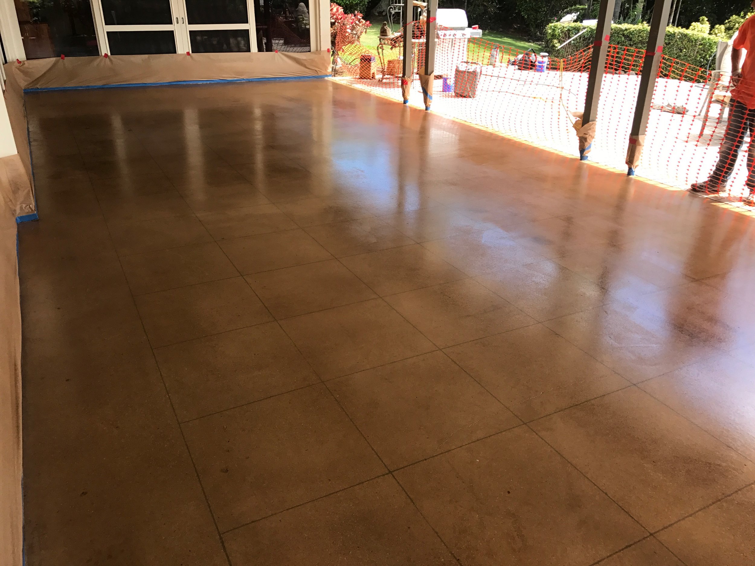 Stained lanai floors