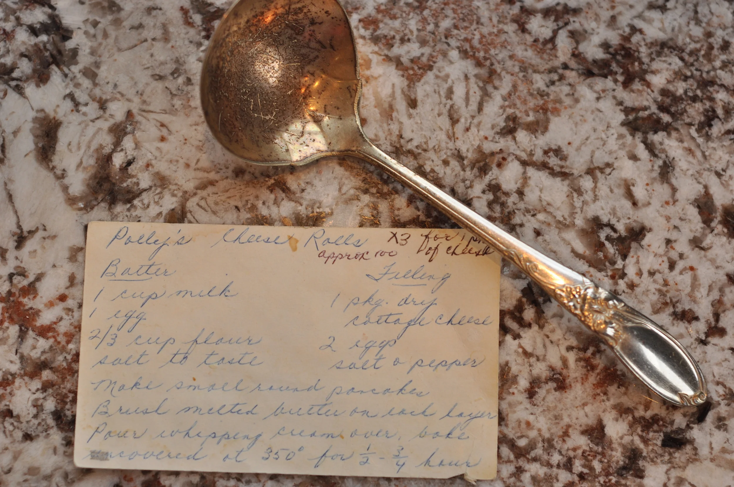 Grandma's recipe & her special 'cheese roll' ladle