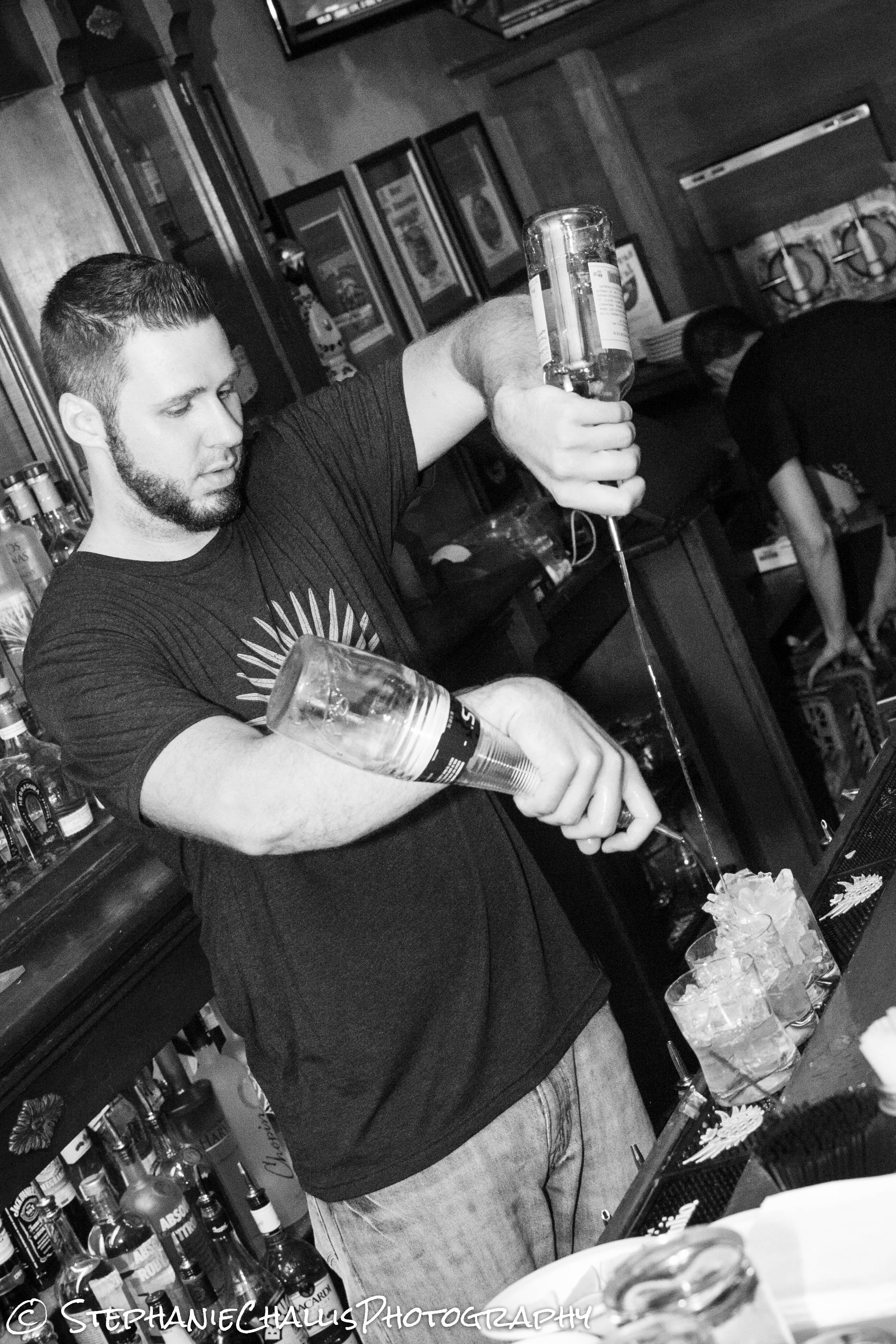 Terry pourin' up some margaritas behind the bar!