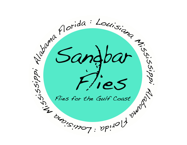 Sandbar Flies Sticker with slogan and circle Green and Black.png